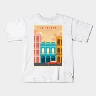 La Habana, Cuba - Vintage Travel Poster Kids T-Shirt